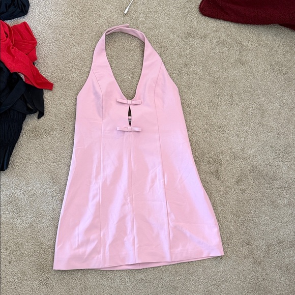 Abercrombie & Fitch Dresses & Skirts - Light Pink Halter Mini Dress with Bow Accents